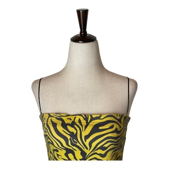 Miaou Yellow‎ And Black Zebra Print Lottie Bodycon Mini Dress Size S - Picture 4 of 9